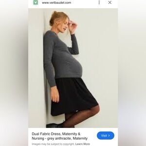 Vertbaudet Maternity Dual Fabric Maternity Dress Size 32/34 4/6